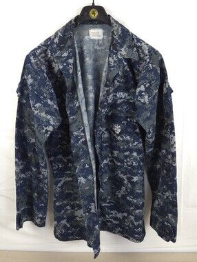 US Navy Type 1 Sailor Shirt Jacket Mens Medium Long Digital Blue Camo Military